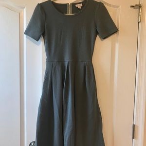 LuLaRoe Amelia Dress, Dark Gray Size XS